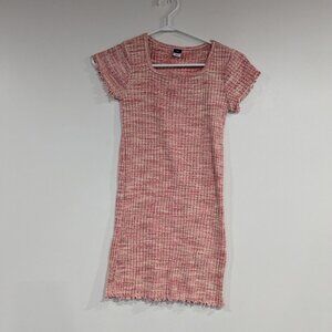 Old Navy Ribbed Space Dye Dress with Lettuce Hem Pink Size Medium Size 8